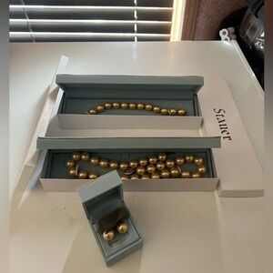 Stauer Necklace, Bracelet, Earrings in Australian 12mm Pear, new